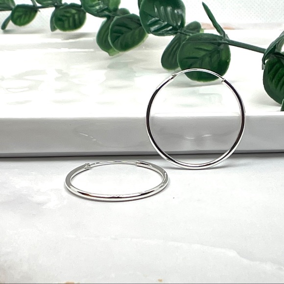 Grit and Grace Jewelry - Sterling Silver Endless Medium Hoop Earrings
